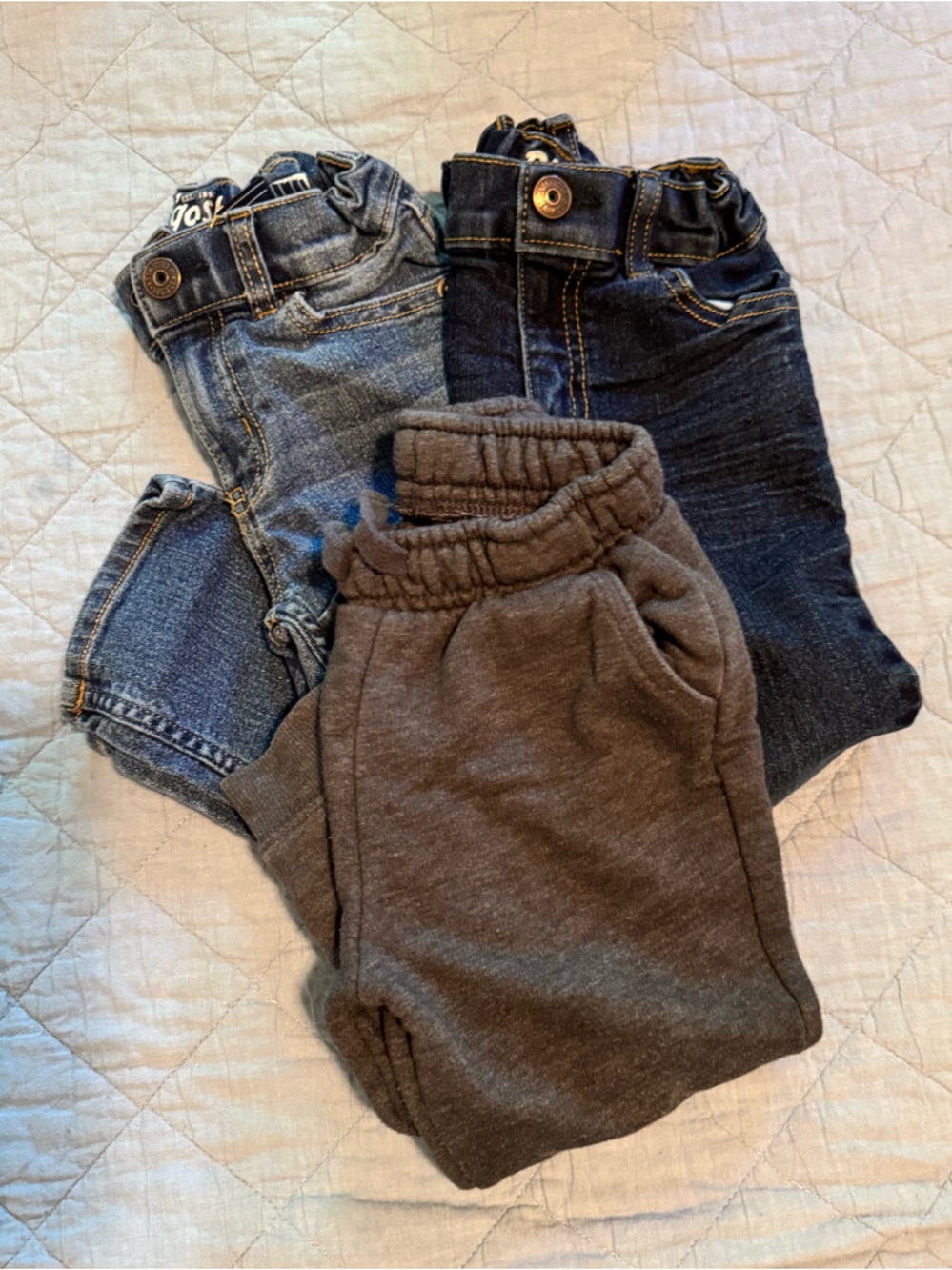 Toddler Gray Jogger Sweatpants & Blue Denim Jeans Set